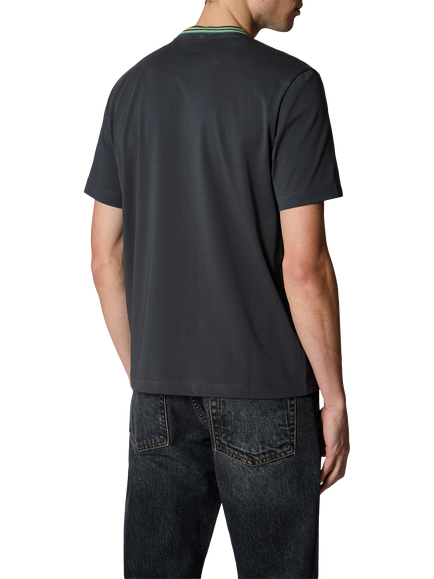 Paul Smith Crew Neck Cotton Blend T-Shirt, Grey - view 2, Grey