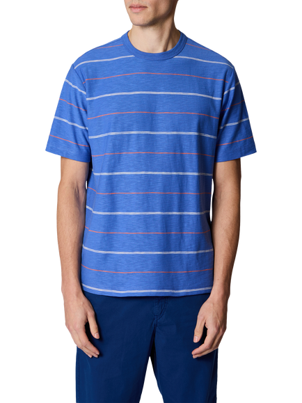 Paul Smith Stripe Crew Neck Cotton T-Shirt, Blue, Blue