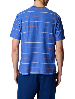 Paul Smith Stripe Crew Neck Cotton T-Shirt, Blue - view 2, Blue