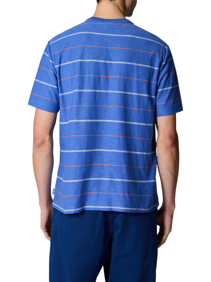 Paul Smith Stripe Crew Neck Cotton T-Shirt, Blue - view 2, Blue