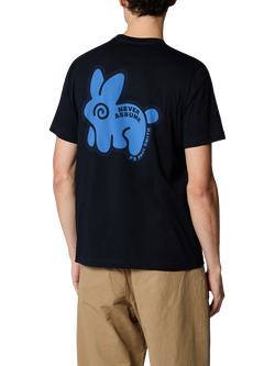 Paul Smith Bunny Graphic Print Crew Neck Cotton T-Shirt, Blue - view 2, Blue