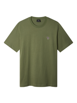 Paul Smith Zebra Crew Neck Cotton T-Shirt, Green, Green