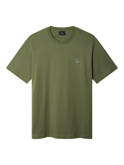 Paul Smith Zebra Crew Neck Cotton T-Shirt, Green, Green