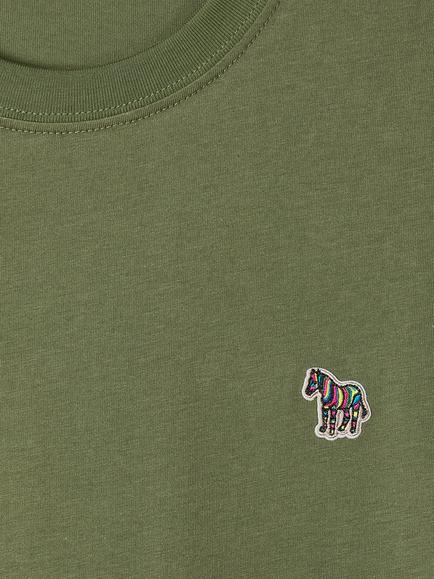 Paul Smith Zebra Crew Neck Cotton T-Shirt, Green - view 2, Green