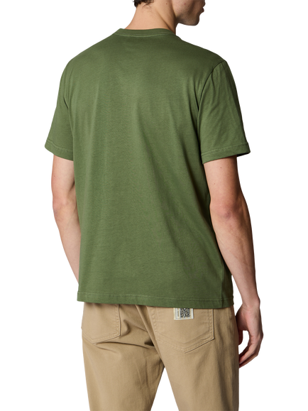 Paul Smith Slides Crew Neck Cotton T-Shirt, Green - view 2, Green