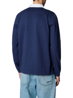 Paul Smith Logo Cotton Rugby Shirt, Blue - view 2, Blue