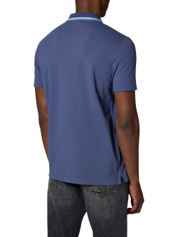 Paul Smith Zip Neck Cotton Blend Polo Shirt, Blue - view 2, Blue
