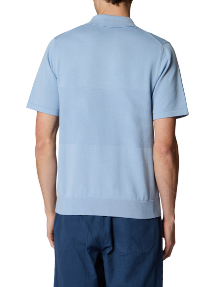 Paul Smith Zip Neck Cotton Polo Shirt, Blue - view 2, Blue