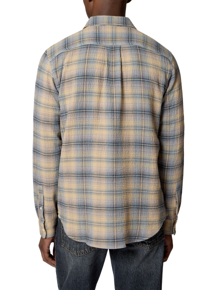 Paul Smith Check Cotton Blend Shirt, Blue - view 2, Blue