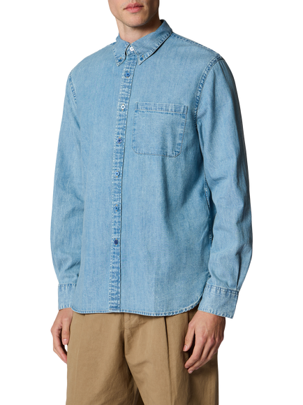 Paul Smith Button Down Denim Shirt, Blue, Blue