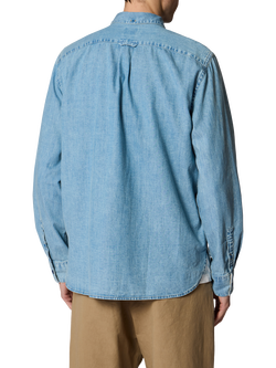 Paul Smith Button Down Denim Shirt, Blue - view 2, Blue
