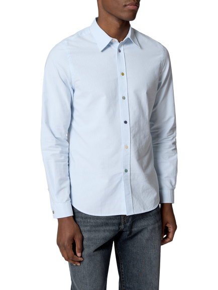 Paul Smith Stripe Cotton Shirt, Blue, Blue