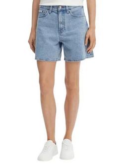 Calvin Klein High Rise A-Line Denim Shorts, Coastal Light, Coastal Light