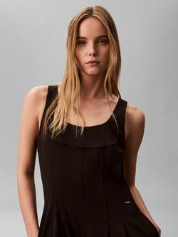 Calvin Klein Scuba Crepe Sleeveless Jumpsuit, Black - view 2, Black