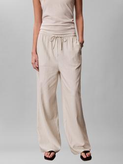 Calvin Klein Weekend Casual Linen Rich Trousers - view 2, Chalk
