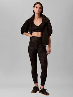 Calvin Klein Printed Soft Sports Leggings, Black, Black