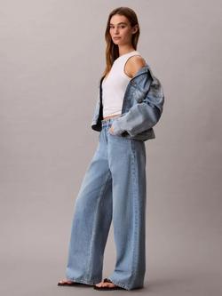 Calvin Klein High Rise Wide Leg Jeans, Blue - view 2, Blue