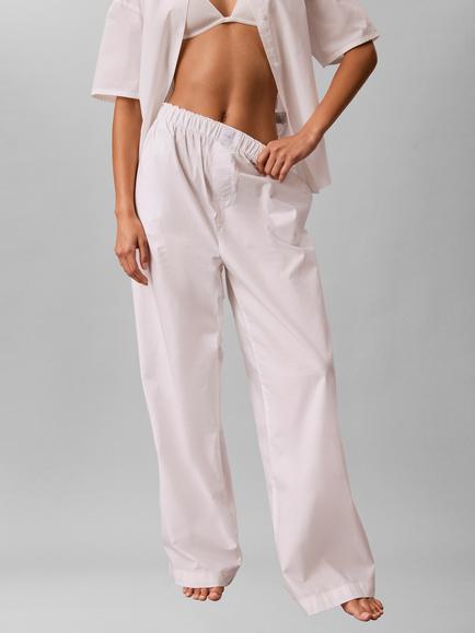 Calvin Klein Cotton Poplin Pyjama Bottoms - view 2, Classic White