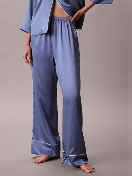 Calvin Klein Satin Lounge Pants, Blue Tulip