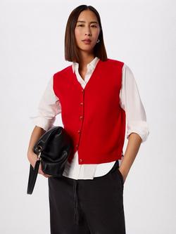Whistles V-Neck Sleeveless Cardigan, Red, Red