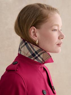 Hobbs Skylar Cotton Rich Double-Breasted Trench Coat, Beetroot Pink - view 2, Beetroot Pink