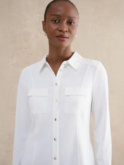 Hobbs Rosana Jersey Shirt, Ivory, Ivory
