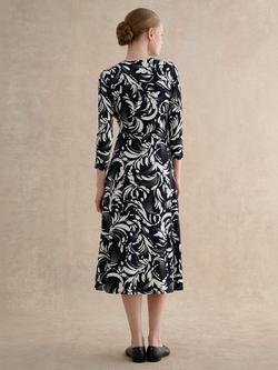 Hobbs Deborah Floral Jersey Dress, Navy/Ivory - view 2, Navy/Ivory