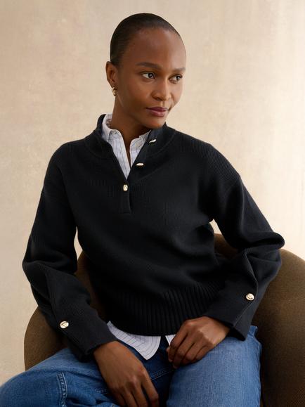Hobbs Adler Button Detail Jumper, Hobbs Navy, Hobbs Navy