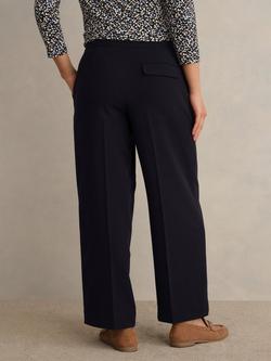Hobbs Eva Wide Leg Cropped Trousers, Navy - view 2, Navy