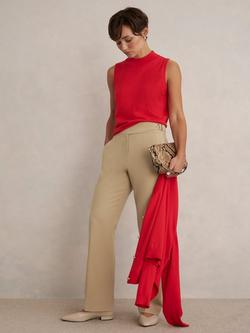 Hobbs Leila Straight Tailored Trousers, Fawn Beige, Fawn Beige