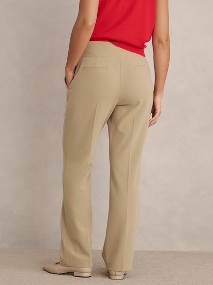 Hobbs Leila Straight Tailored Trousers, Fawn Beige - view 2, Fawn Beige