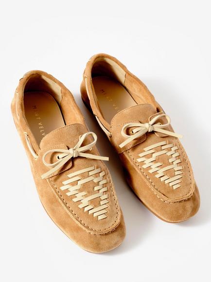 Mint Velvet Livi Suede Boat Shoes, Natural Brown - view 2, Natural Brown