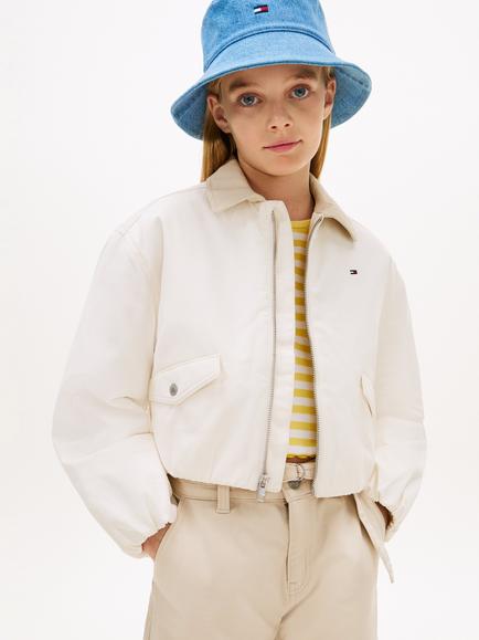 Tommy Hilfiger Kids' Cotton Relaxed Jacket, Beige, Beige