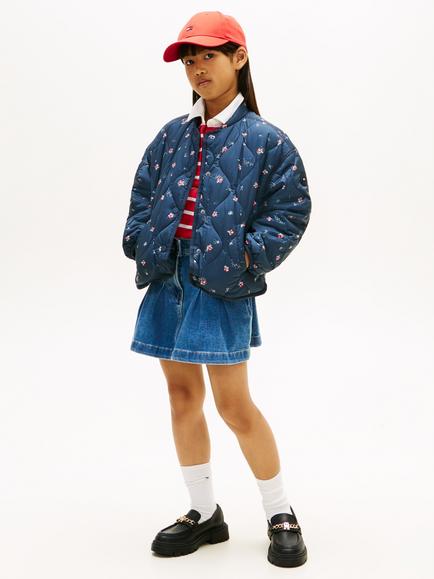 Tommy Hilfiger Kids' Floral Onion Quilt Jacket, Dark Blue - view 2, Dark Blue