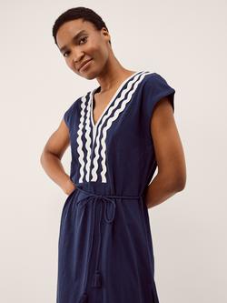 Monsoon Tara Embellished Kaftan, Navy - view 2, Navy