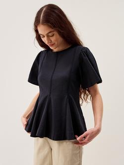 Monsoon Tate Trim T-Shirt, Navy, Navy
