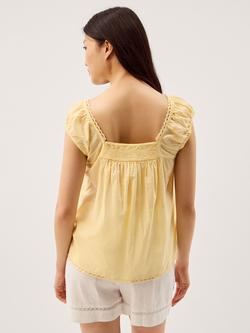 Monsoon Olivia Square Neck Pintuck Top - view 2, Yellow