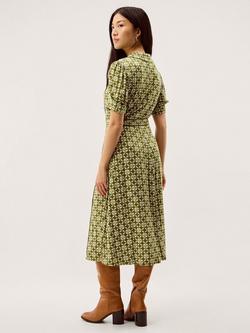 Monsoon Kalani Geometric Jersey Shirt Dress containing LENZING™ ECOVERO™ Viscose, Green - view 2, Green