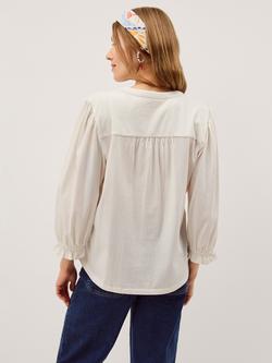 Monsoon Lelila Lace Trim Shirt, Ivory - view 2, Ivory