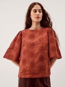 Monsoon Harika Embroidered Top, Brown, Brown