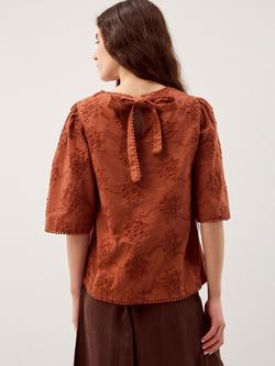 Monsoon Harika Embroidered Top, Brown - view 2, Brown