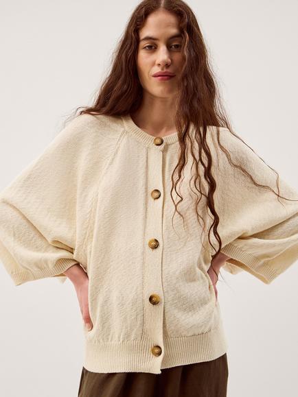 Monsoon Caryn Wide Sleeve Cardigan, Ivory