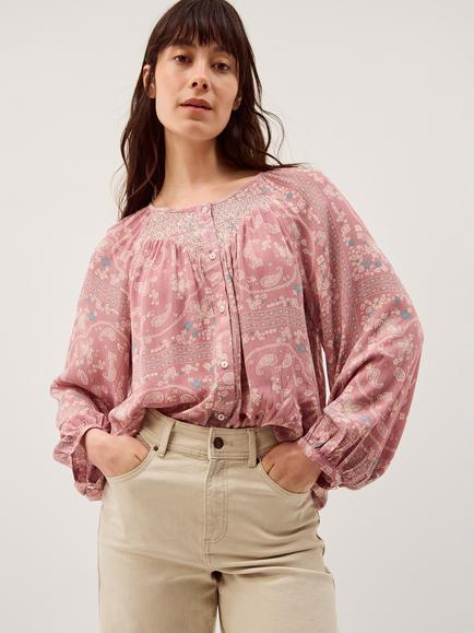 Monsoon Mandy Paisley Shirt containing LENZING™ ECOVERO™ Viscose, Rose Pink, Rose Pink