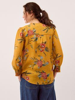 Monsoon Rosaleigh V-Neck Floral Blouse, Gold - view 2, Gold