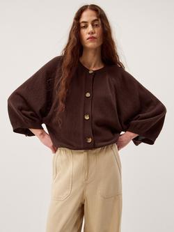 Monsoon Caryn Wide Sleeve Cardigan, Chocolate