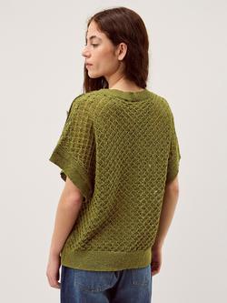 Monsoon Bree Button Shoulder Jumper, Green - view 2, Green