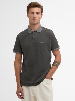 Barbour International Cowley Cotton Regular Fit Short Sleeve Polo Shirt, Black, Black