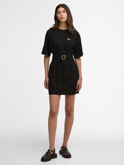 barbour t shirt dress Barbour International jersey logo maxi t-shirt dress in black