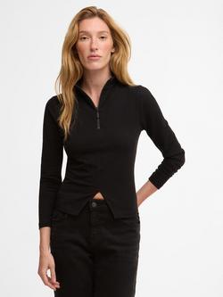 Barbour International Dallas Half Zip Top, Black, Black