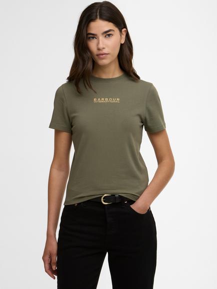 Barbour International Devin Embroidered T-Shirt, Dusky Khaki